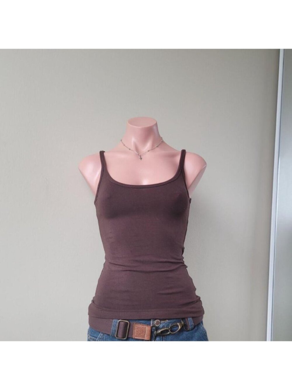 H&M Earthy Brown Slim Bodycon Cami Tank Top (XS)